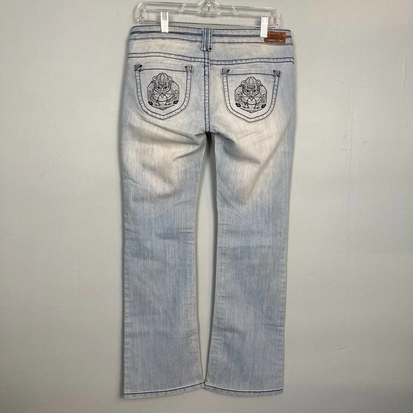 INDUSTRIAL Cotton Light Wash Boot Cut Denim Jeans Junior's Size 5 Navy Contrast - Picture 9 of 12